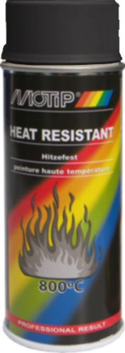 Σπρέι βαφής με αντοχή σε υψηλές θερμοκρασίες έως 800° μαύρο satin matt 400ml